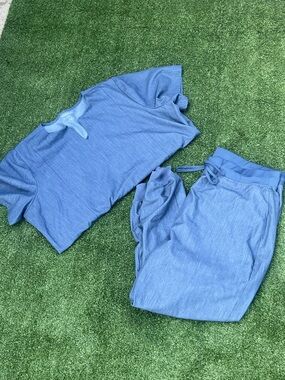 Mandala Scrub Set Blue Denim Chambray